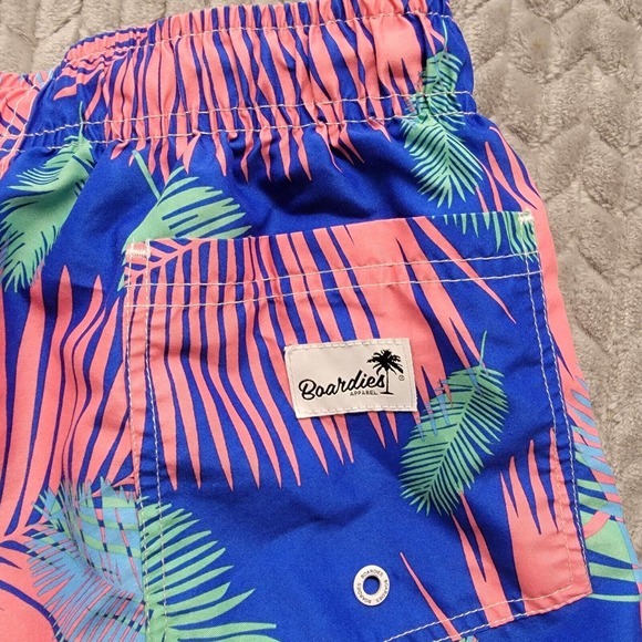 Boardies Apparel Men Swim Shorts Fern Leaves Print Drawstring Medium 7” Tropical - Picture 10 of 11